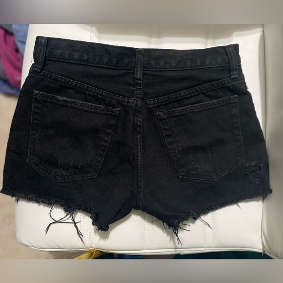 We The Free Free People Black Distressed Jean Shorts - Picture 5 of 6